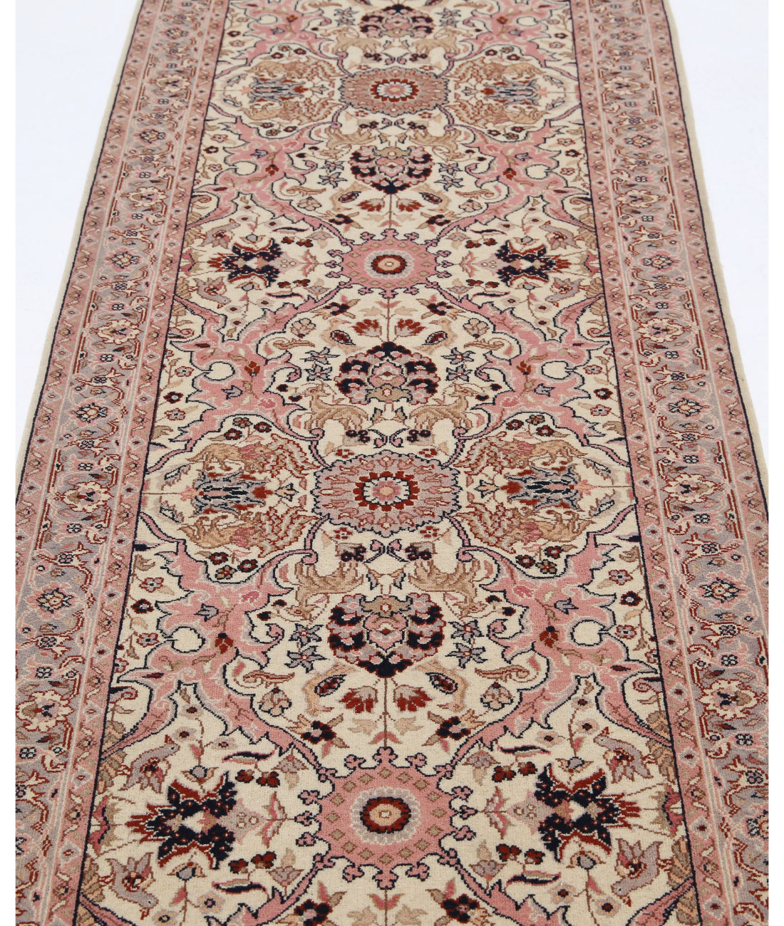 Heritage 2'9'' X 13'4'' Hand-Knotted Wool Rug 2'9'' x 13'4'' (83 X 400) / Ivory / Grey