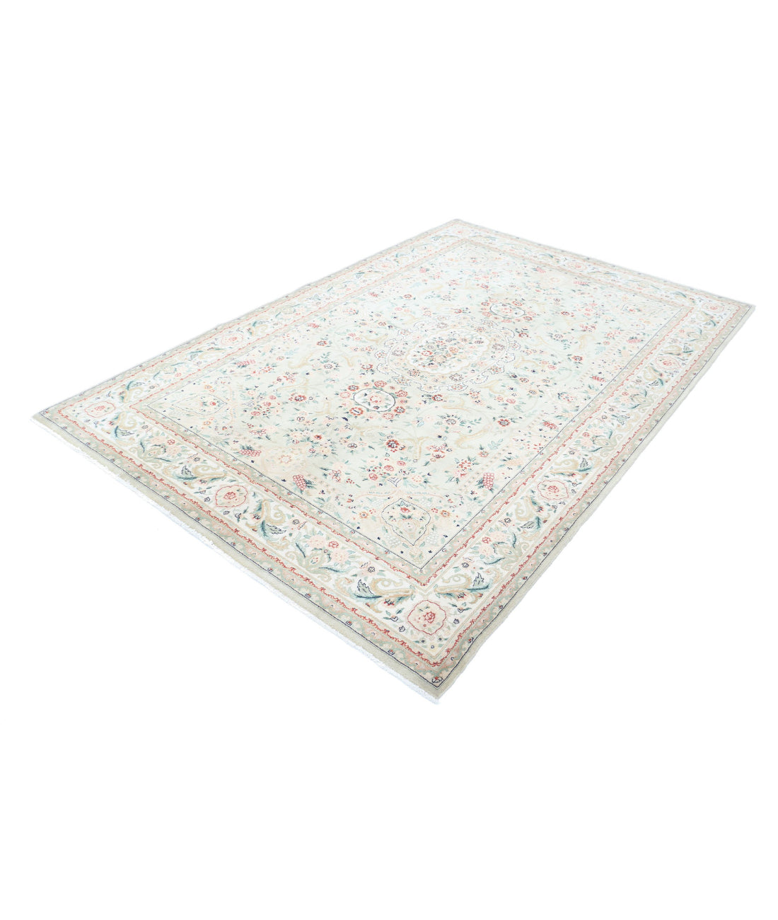 Heritage 5'10'' X 8'9'' Hand-Knotted Wool Rug 5'10'' x 8'9'' (175 X 263) / Green / Ivory