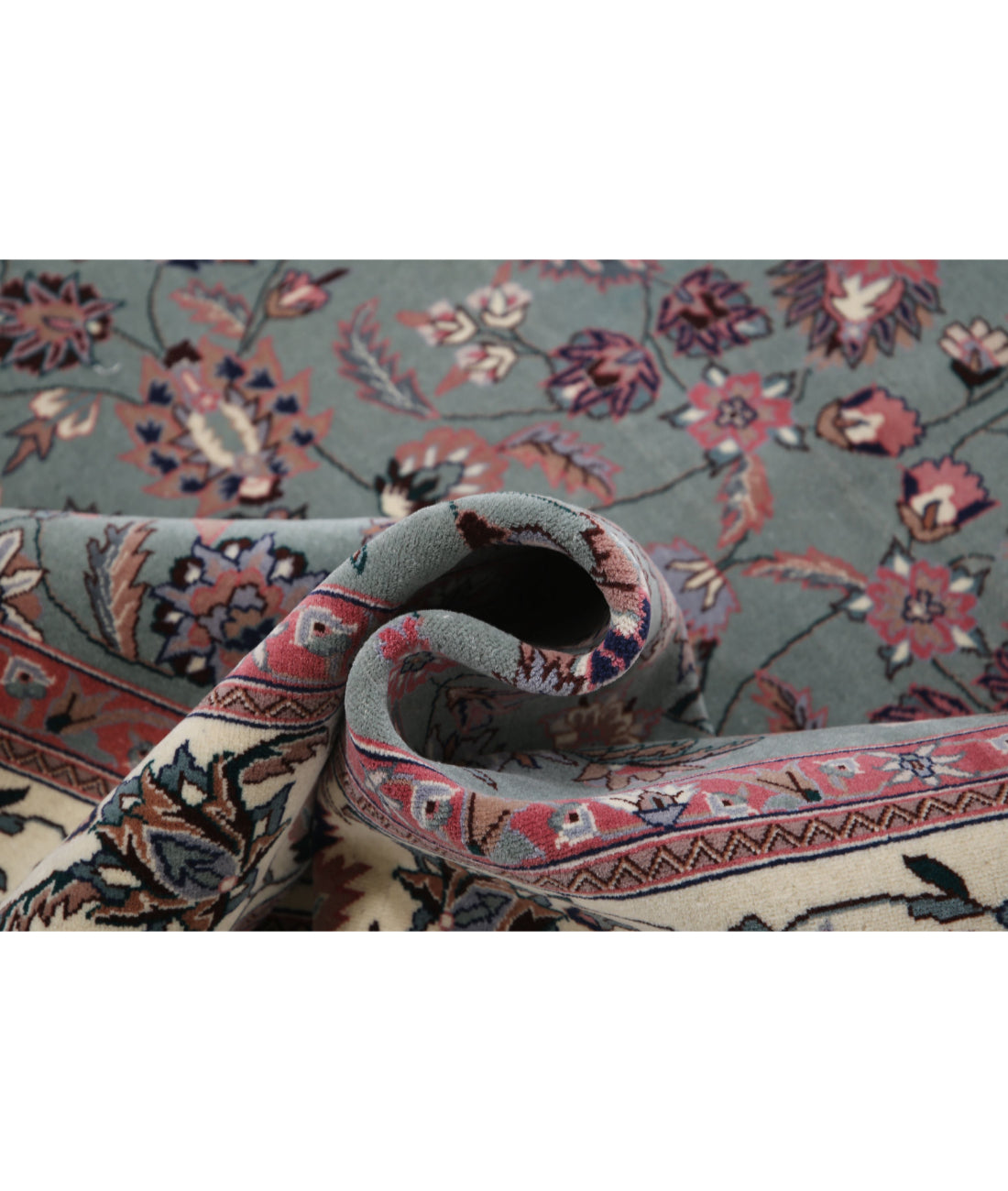 Heritage 6'2'' X 8'11'' Hand-Knotted Wool Rug 6'2'' x 8'11'' (185 X 268) / Green / Ivory