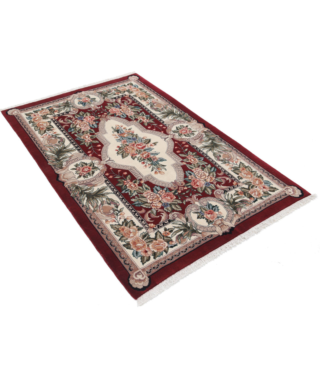 Heritage 3'10'' X 5'8'' Hand-Knotted Wool Rug 3'10'' x 5'8'' (115 X 170) / Red / Ivory