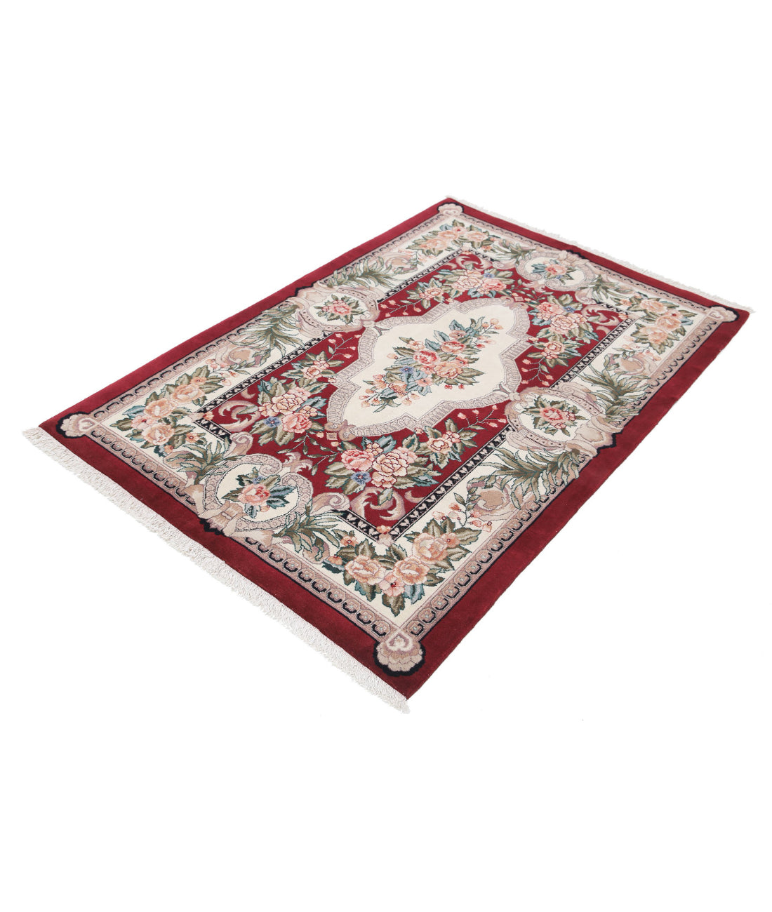 Heritage 3'10'' X 5'8'' Hand-Knotted Wool Rug 3'10'' x 5'8'' (115 X 170) / Red / Ivory