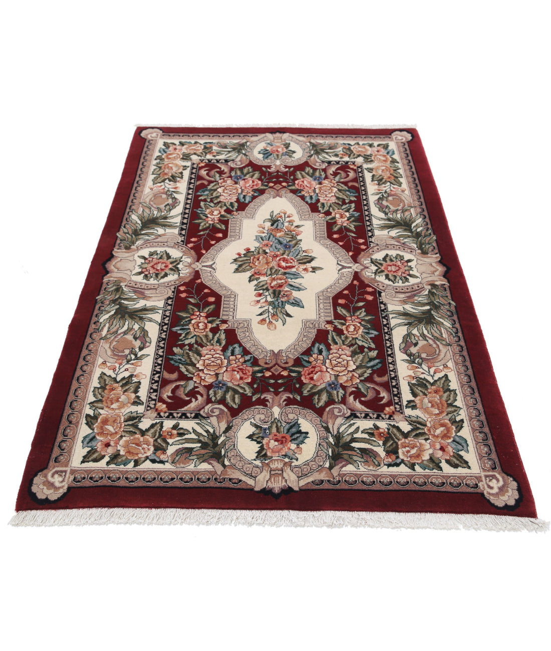 Heritage 3'10'' X 5'8'' Hand-Knotted Wool Rug 3'10'' x 5'8'' (115 X 170) / Red / Ivory