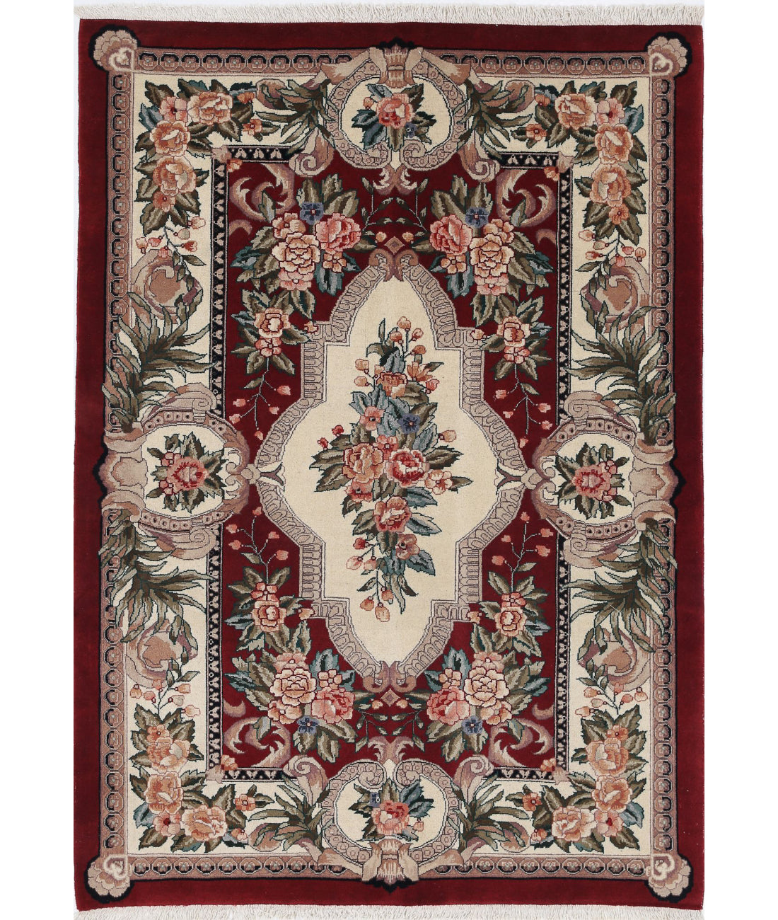 Heritage 3'10'' X 5'8'' Hand-Knotted Wool Rug 3'10'' x 5'8'' (115 X 170) / Red / Ivory