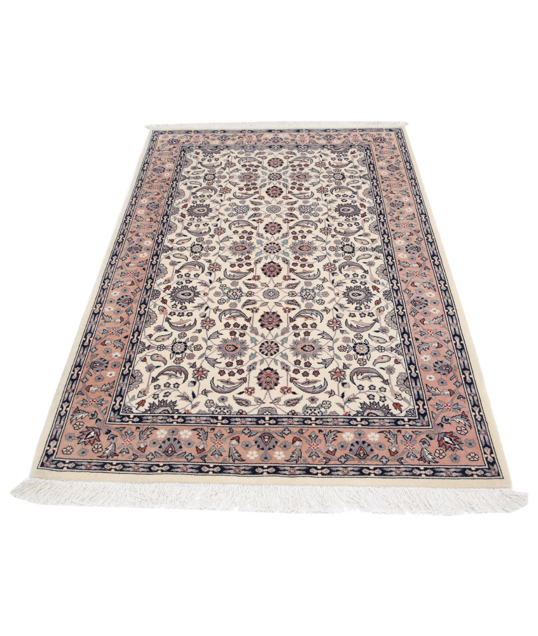 Heritage 4'2'' X 6'1'' Hand-Knotted Wool Rug 4'2'' x 6'1'' (125 X 183) / Ivory / Pink