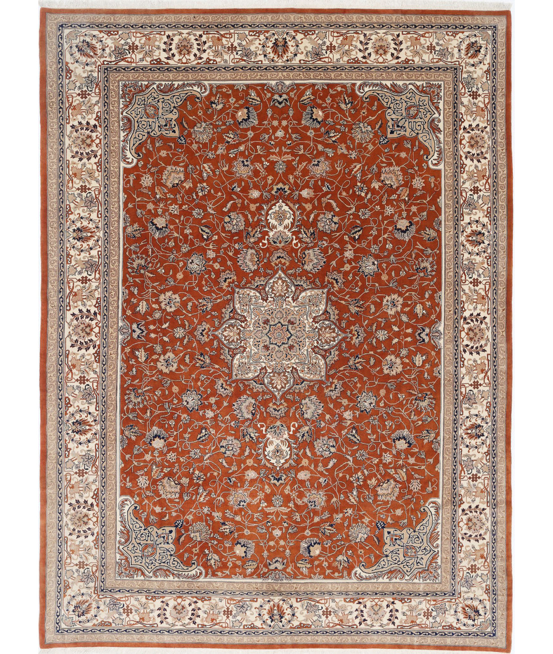 Heritage 10'2'' X 13'11'' Hand-Knotted Wool Rug 10'2'' x 13'11'' (305 X 418) / Rust / Ivory