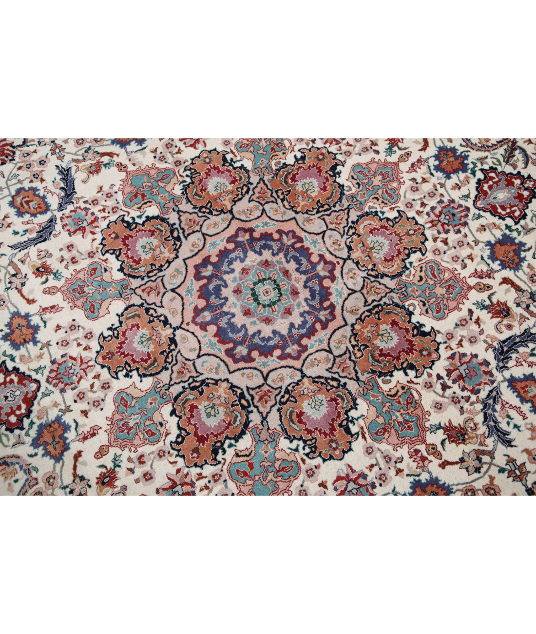 Heritage 8'0'' X 8'0'' Hand-Knotted Wool Rug 8'0'' x 8'0'' (240 X 240) / Ivory / Rust