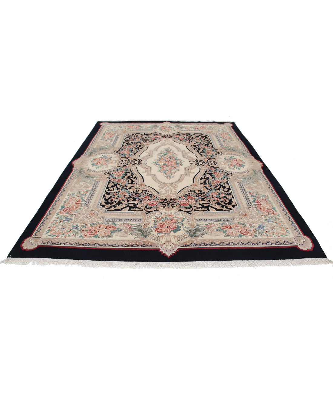 Heritage 8'0'' X 9'10'' Hand-Knotted Wool Rug 8'0'' x 9'10'' (240 X 295) / Black / Ivory