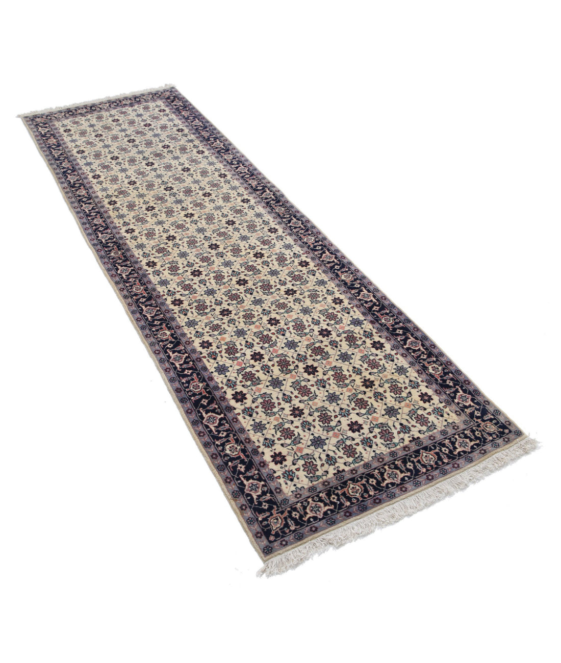 Heritage 2'7'' X 7'11'' Hand-Knotted Wool Rug 2'7'' x 7'11'' (78 X 238) / Ivory / Blue