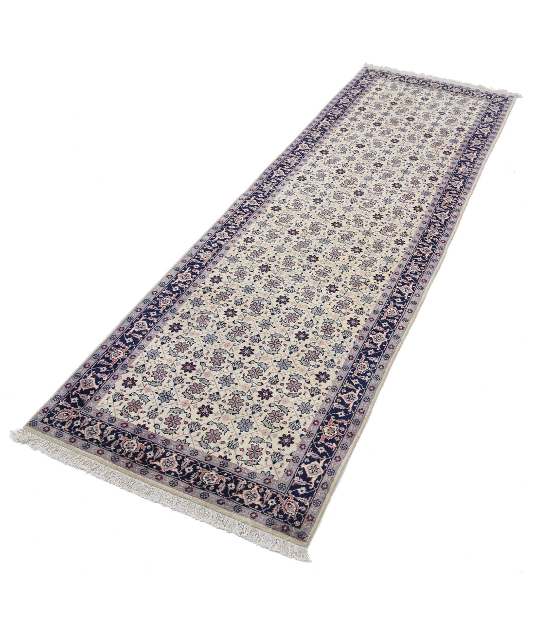 Heritage 2'7'' X 7'11'' Hand-Knotted Wool Rug 2'7'' x 7'11'' (78 X 238) / Ivory / Blue