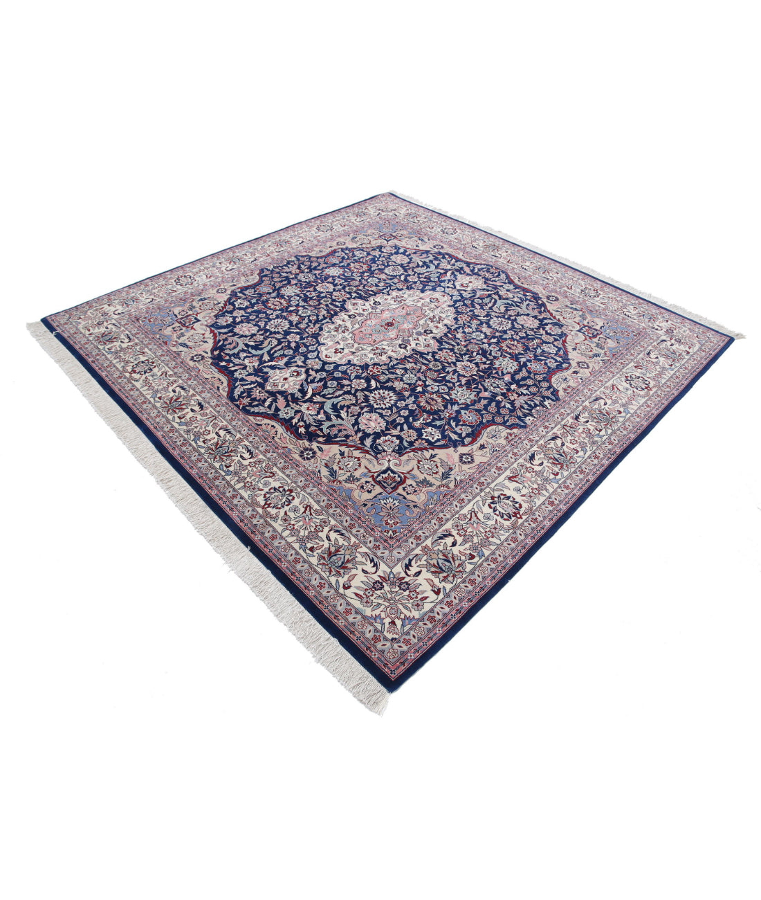 Heritage 7'0'' X 7'2'' Hand-Knotted Wool Rug 7'0'' x 7'2'' (210 X 215) / Blue / Ivory