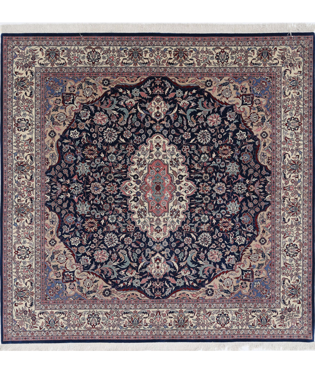 Heritage 7'0'' X 7'2'' Hand-Knotted Wool Rug 7'0'' x 7'2'' (210 X 215) / Blue / Ivory
