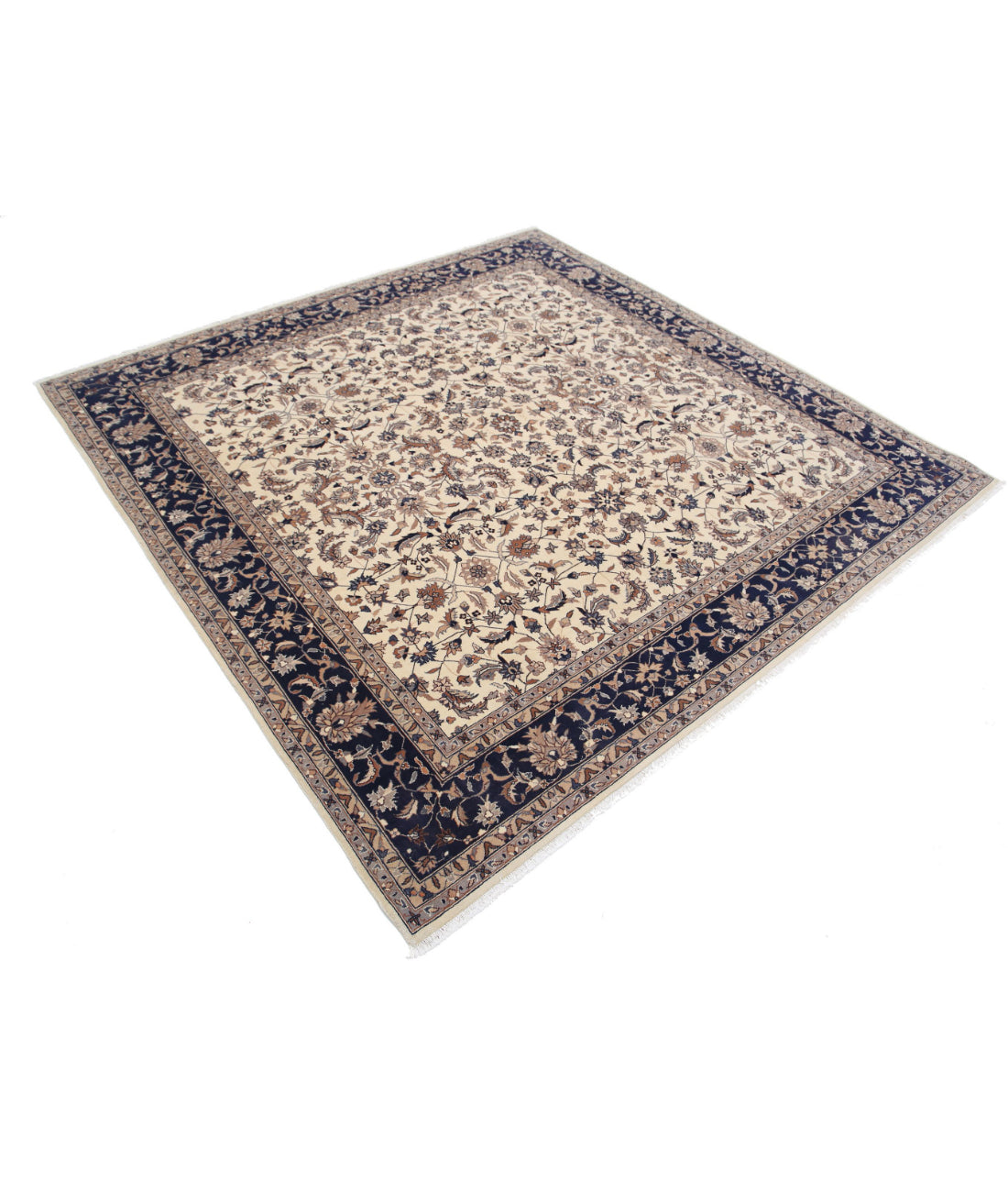 Heritage 6'8'' X 6'8'' Hand-Knotted Wool Rug 6'8'' x 6'8'' (200 X 200) / Ivory / Blue