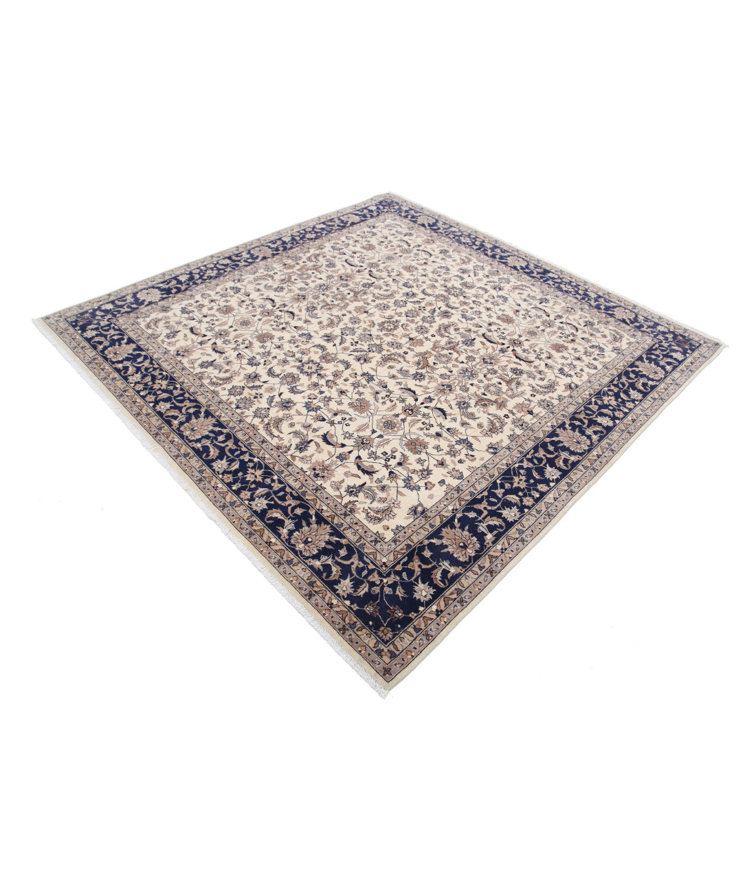 Heritage 6'8'' X 6'8'' Hand-Knotted Wool Rug 6'8'' x 6'8'' (200 X 200) / Ivory / Blue
