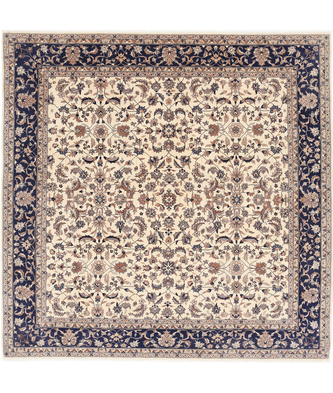 Heritage 6'8'' X 6'8'' Hand-Knotted Wool Rug 6'8'' x 6'8'' (200 X 200) / Ivory / Blue