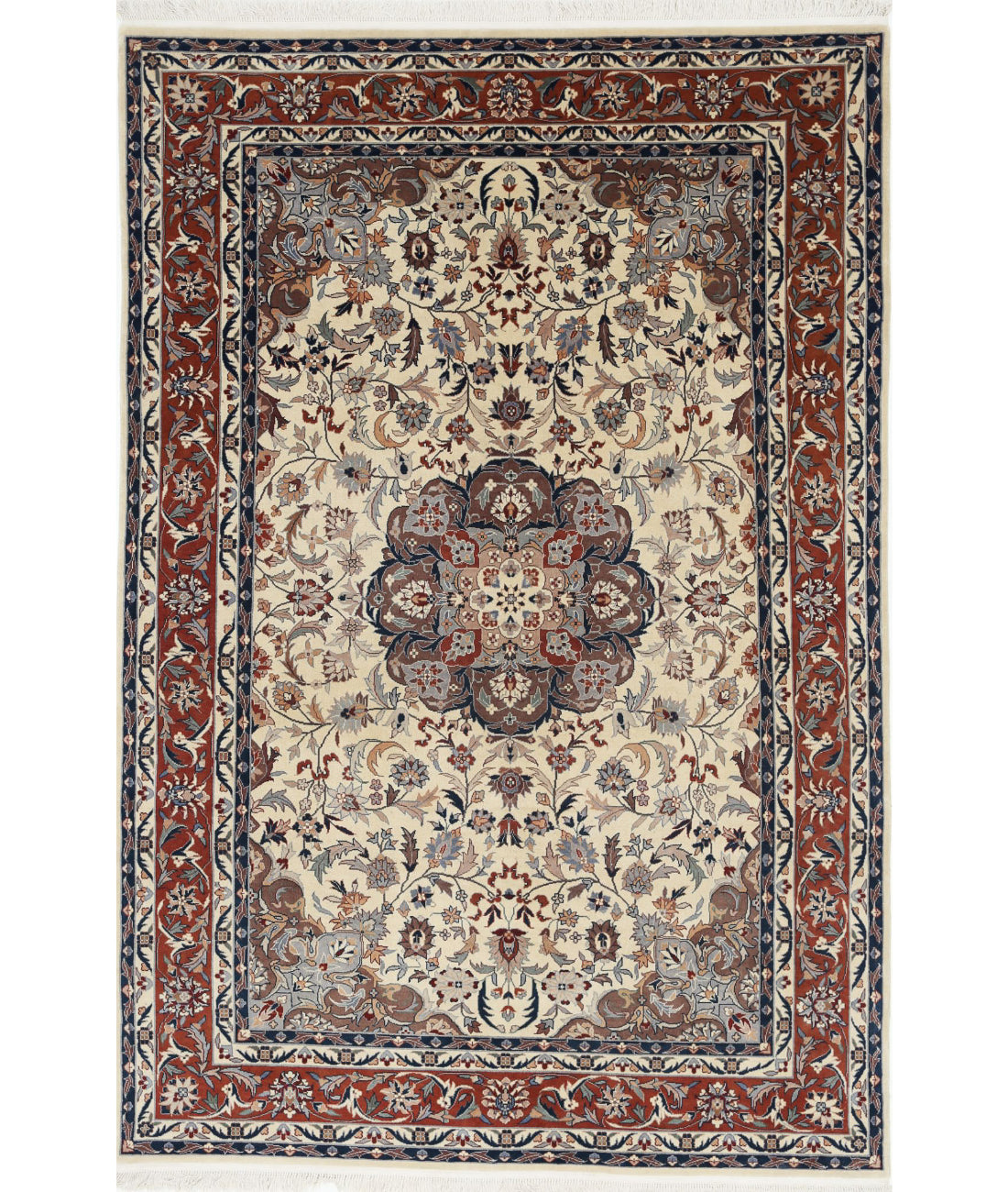 Heritage 6'0'' X 8'11'' Hand-Knotted Wool Rug 6'0'' x 8'11'' (180 X 268) / Ivory / Brown