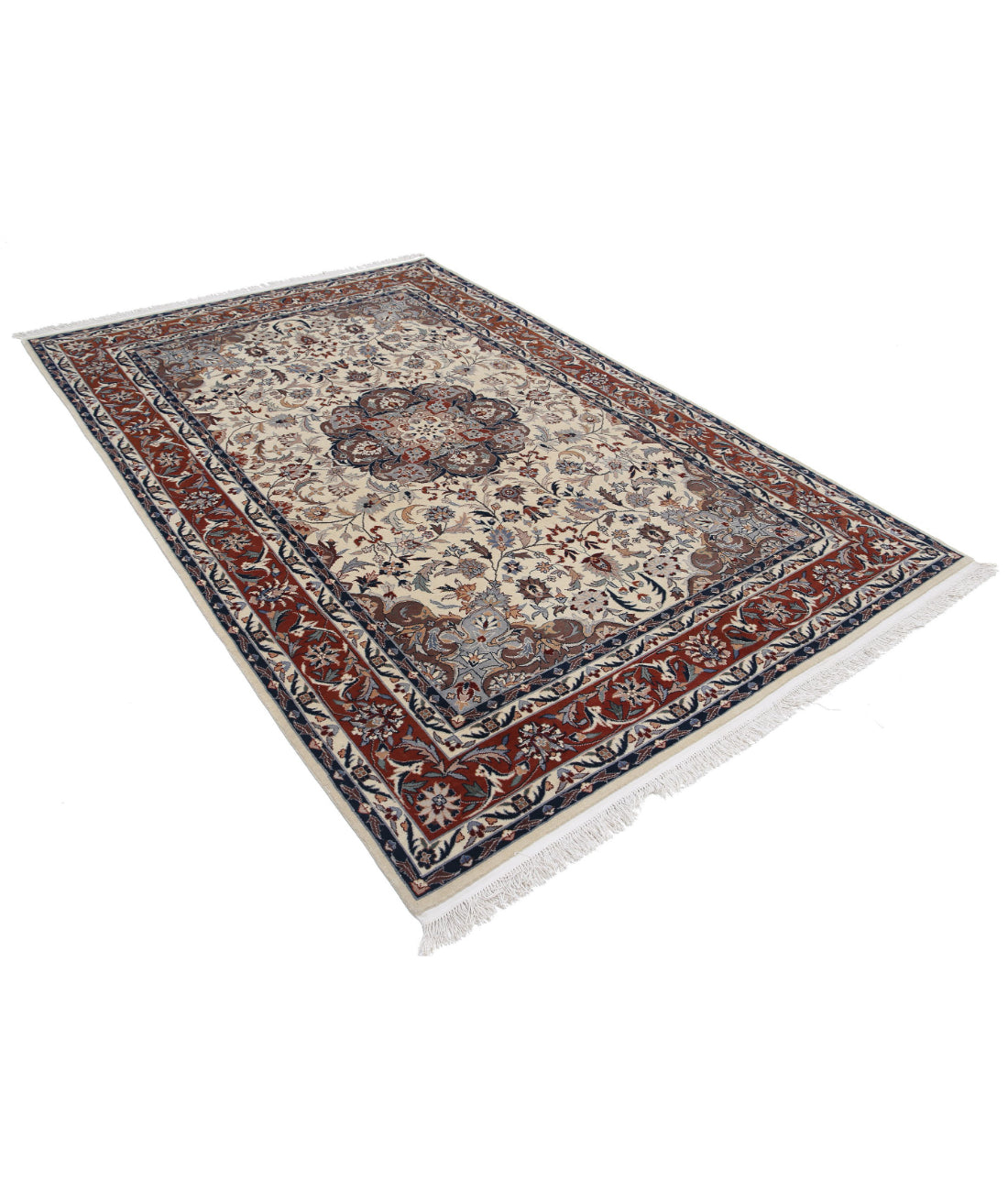 Heritage 6'0'' X 8'11'' Hand-Knotted Wool Rug 6'0'' x 8'11'' (180 X 268) / Ivory / Brown