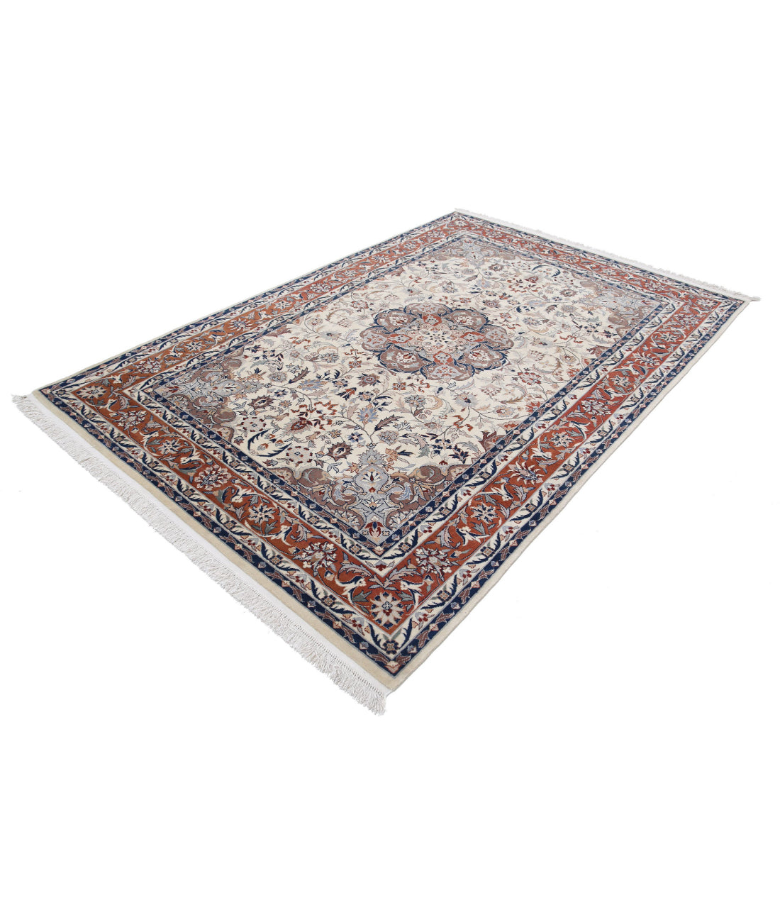 Heritage 6'0'' X 8'11'' Hand-Knotted Wool Rug 6'0'' x 8'11'' (180 X 268) / Ivory / Brown