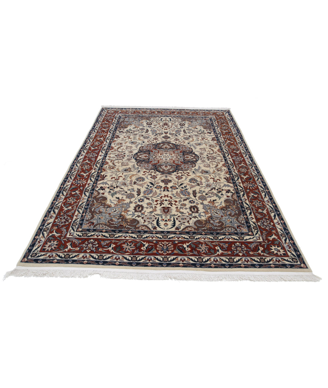 Heritage 6'0'' X 8'11'' Hand-Knotted Wool Rug 6'0'' x 8'11'' (180 X 268) / Ivory / Brown