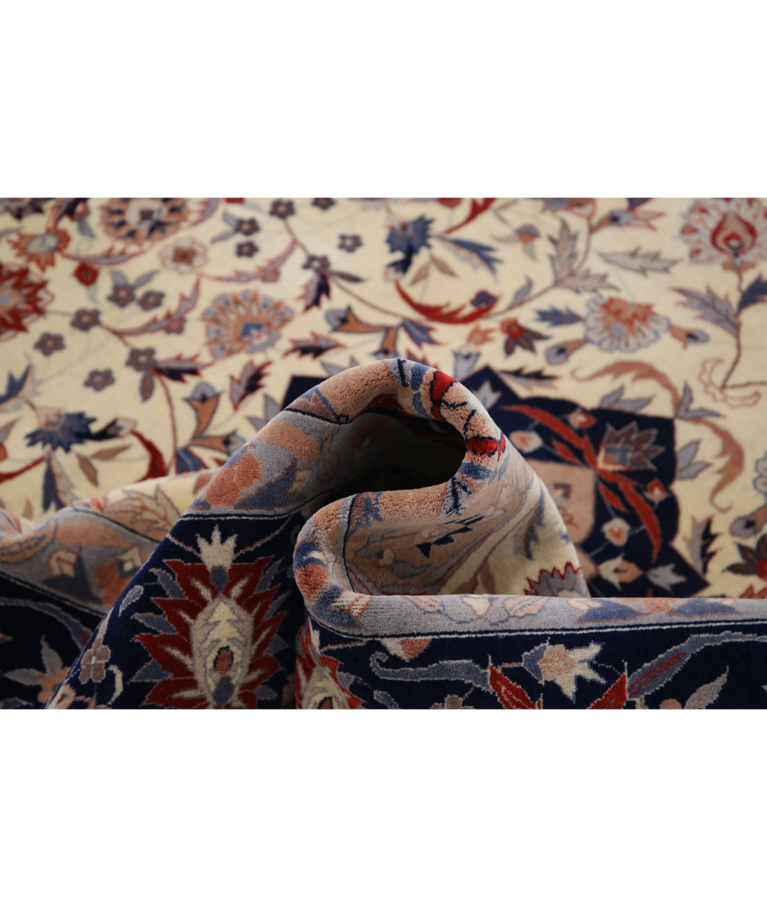 Heritage 6'1'' X 6'1'' Hand-Knotted Wool Rug 6'1'' x 6'1'' (183 X 183) / Ivory / Blue