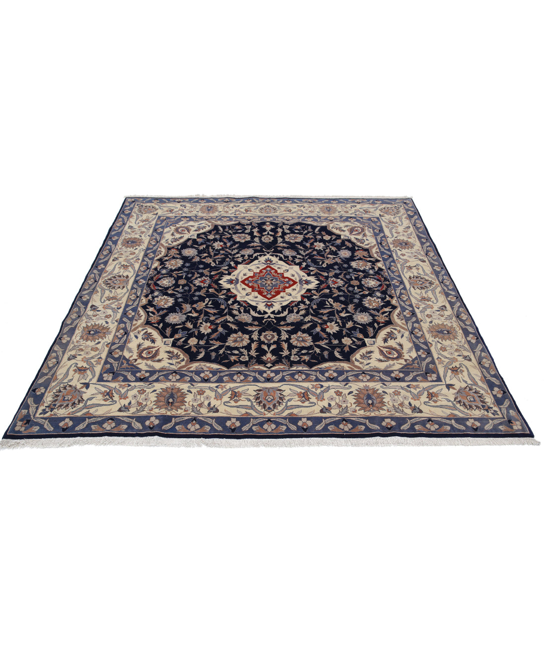 Heritage 5'11'' X 6'3'' Hand-Knotted Wool Rug 5'11'' x 6'3'' (178 X 188) / Blue / Ivory