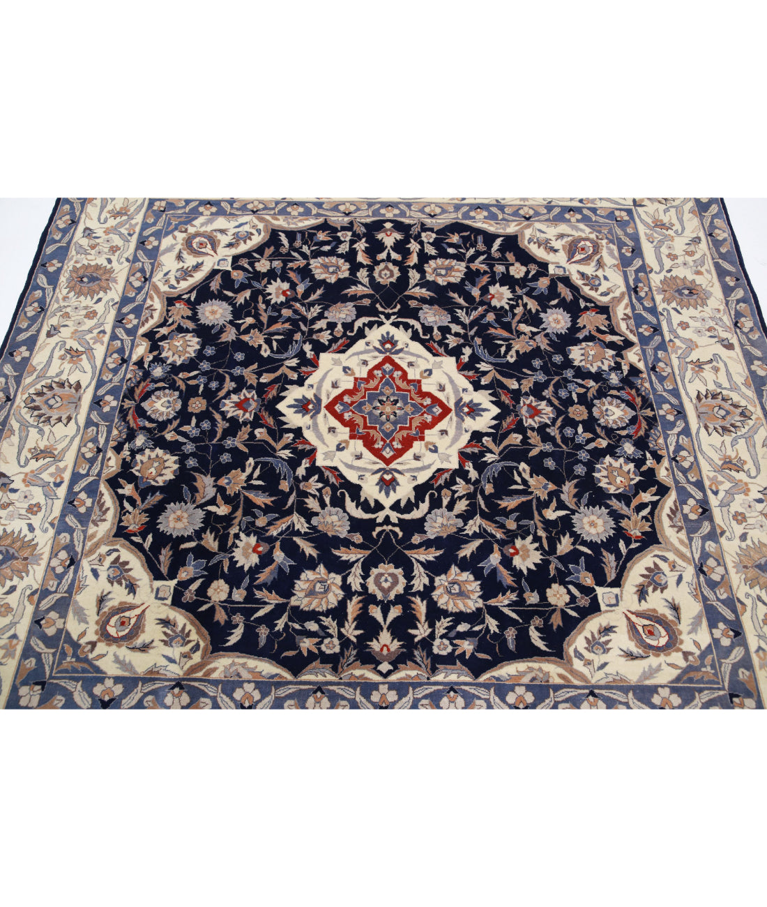 Heritage 5'11'' X 6'3'' Hand-Knotted Wool Rug 5'11'' x 6'3'' (178 X 188) / Blue / Ivory