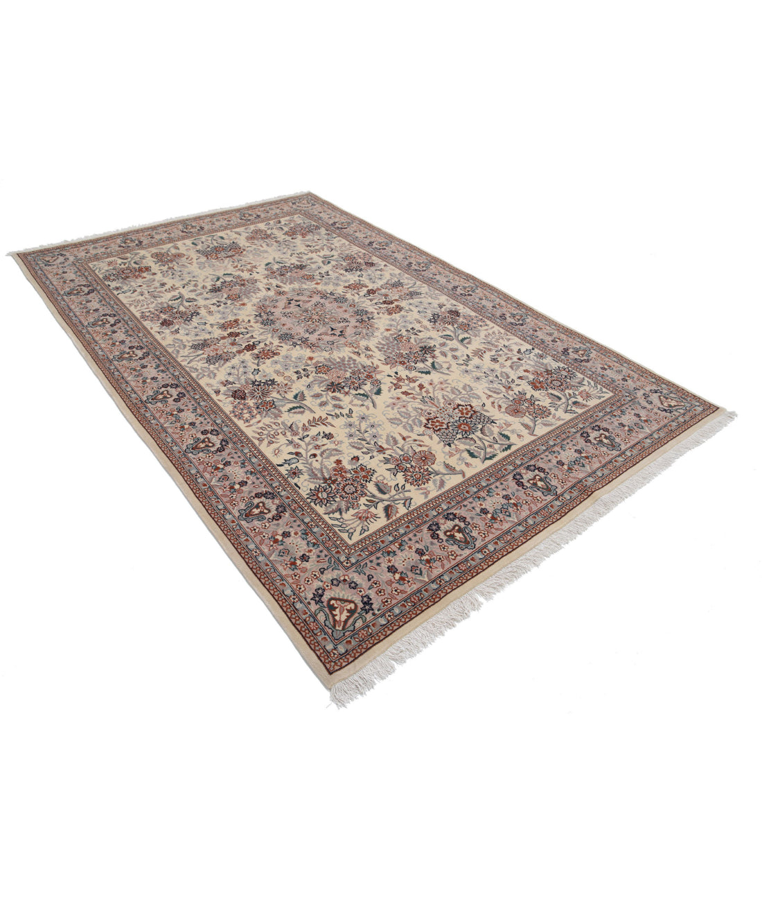 Heritage 6'1'' X 9'2'' Hand-Knotted Wool Rug 6'1'' x 9'2'' (183 X 275) / Ivory / Grey