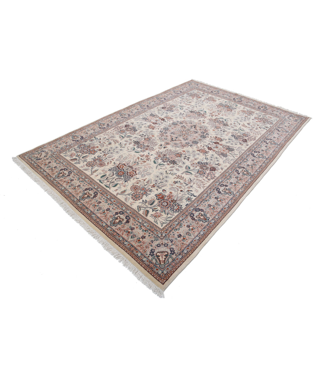Heritage 6'1'' X 9'2'' Hand-Knotted Wool Rug 6'1'' x 9'2'' (183 X 275) / Ivory / Grey