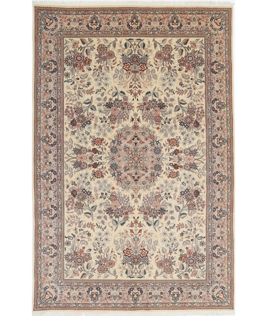 Heritage 6'1'' X 9'2'' Hand-Knotted Wool Rug 6'1'' x 9'2'' (183 X 275) / Ivory / Grey