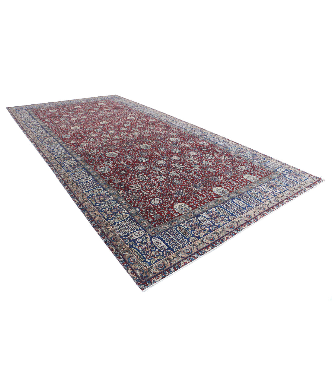 Heritage 9'0'' X 17'9'' Hand-Knotted Wool Rug 9'0'' x 17'9'' (150 X 210) / Red / Blue