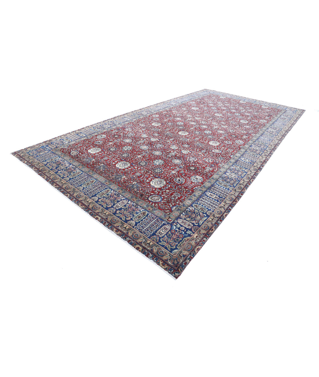 Heritage 9'0'' X 17'9'' Hand-Knotted Wool Rug 9'0'' x 17'9'' (150 X 210) / Red / Blue