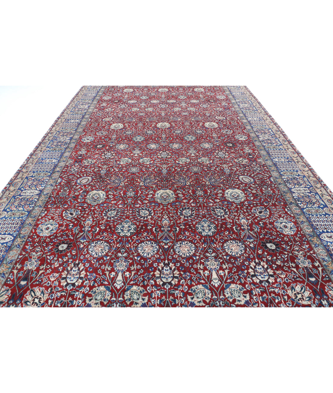 Heritage 9'0'' X 17'9'' Hand-Knotted Wool Rug 9'0'' x 17'9'' (150 X 210) / Red / Blue