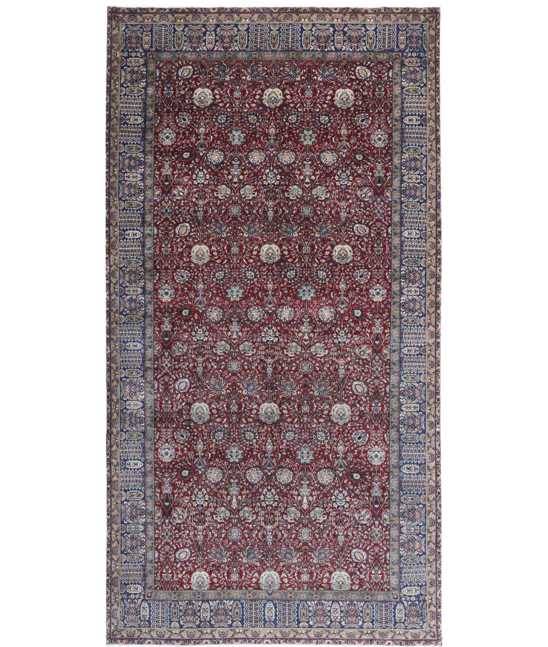 Heritage 9'0'' X 17'9'' Hand-Knotted Wool Rug 9'0'' x 17'9'' (150 X 210) / Red / Blue