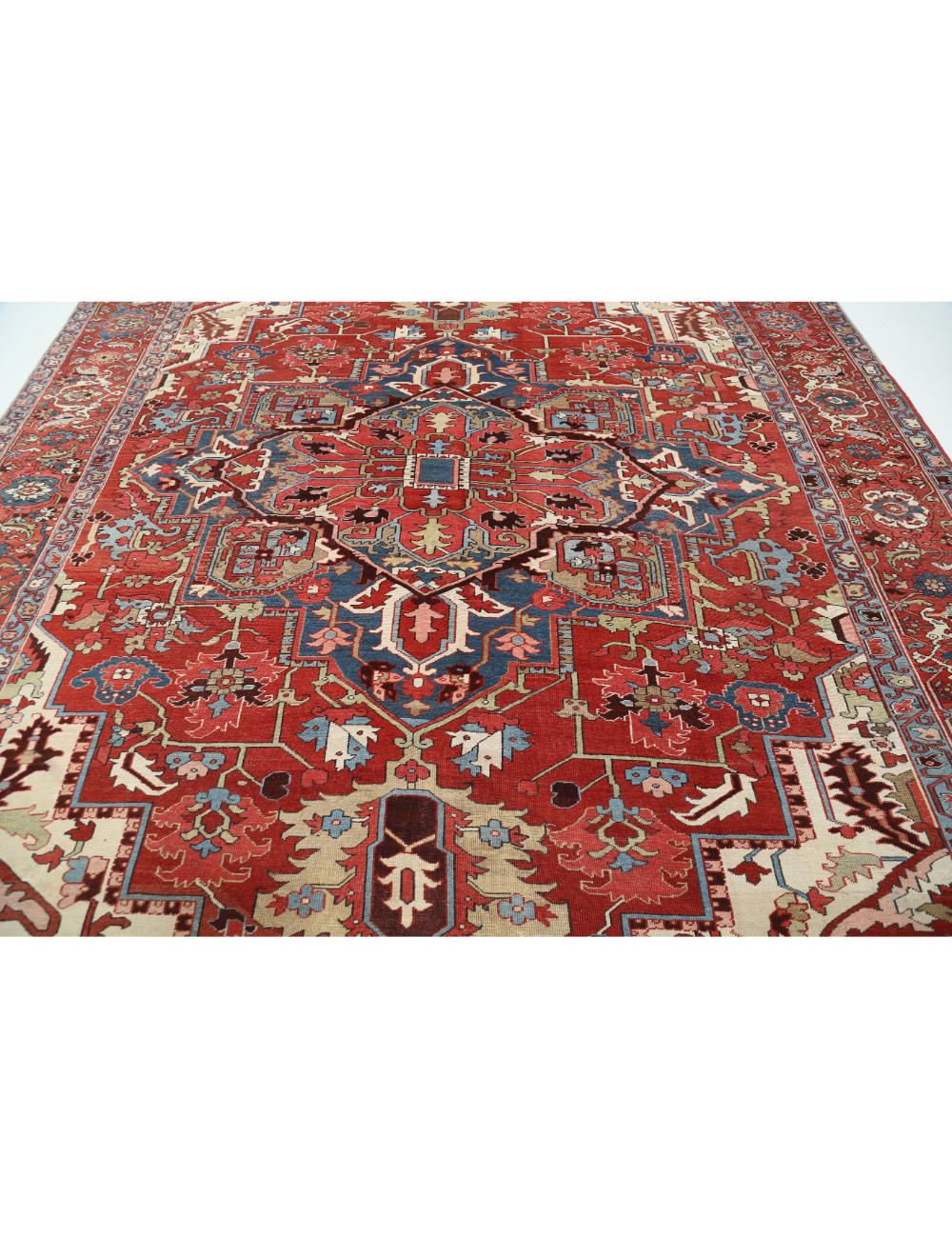 Heriz 9' 10" X 12' 2" Hand-Knotted Wool Rug 9' 10" X 12' 2" (300 X 371) / Red / Ivory