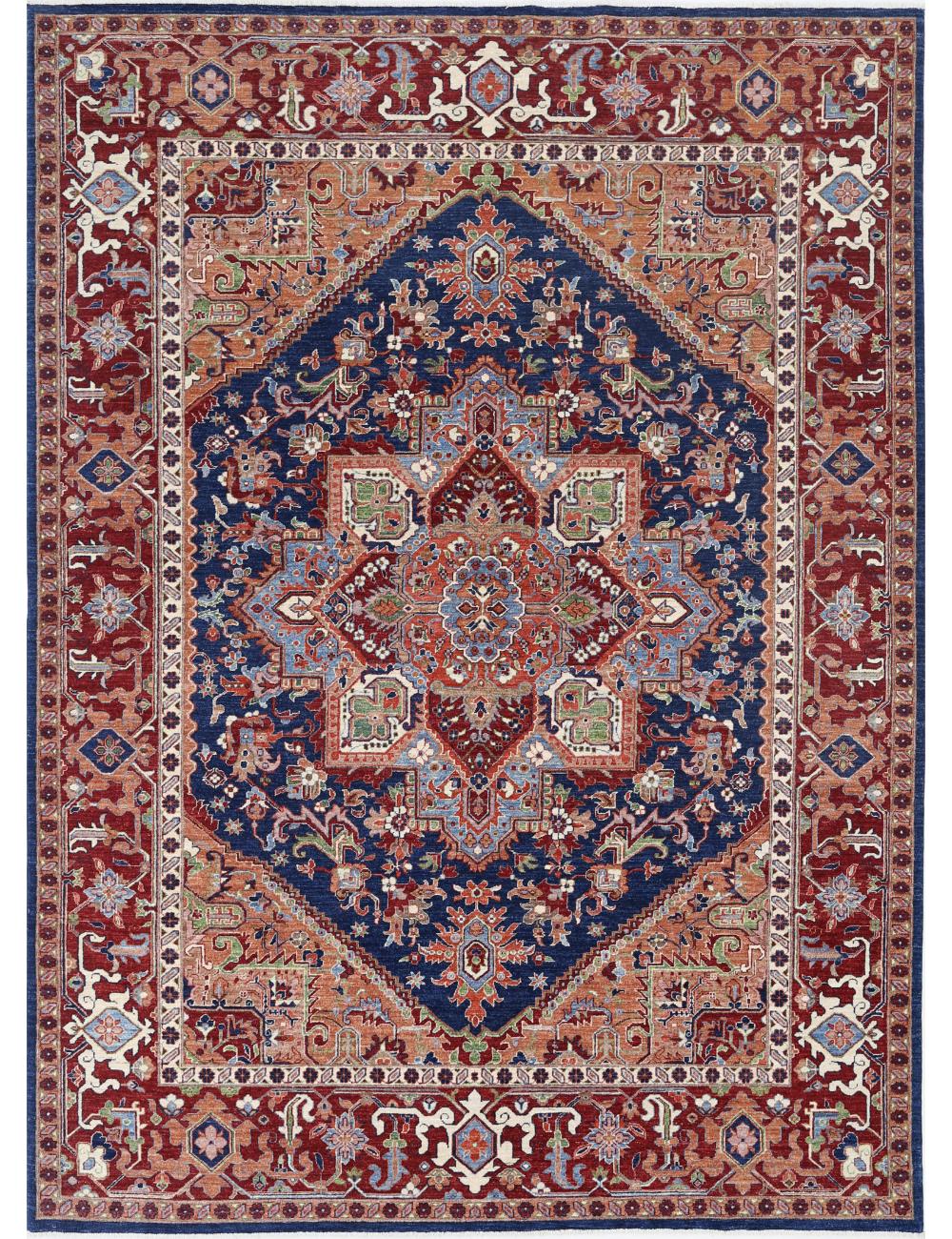 Heriz 8' 3" X 11' 4" Hand-Knotted Wool Rug 8' 3" X 11' 4" (251 X 345) / Blue / Red