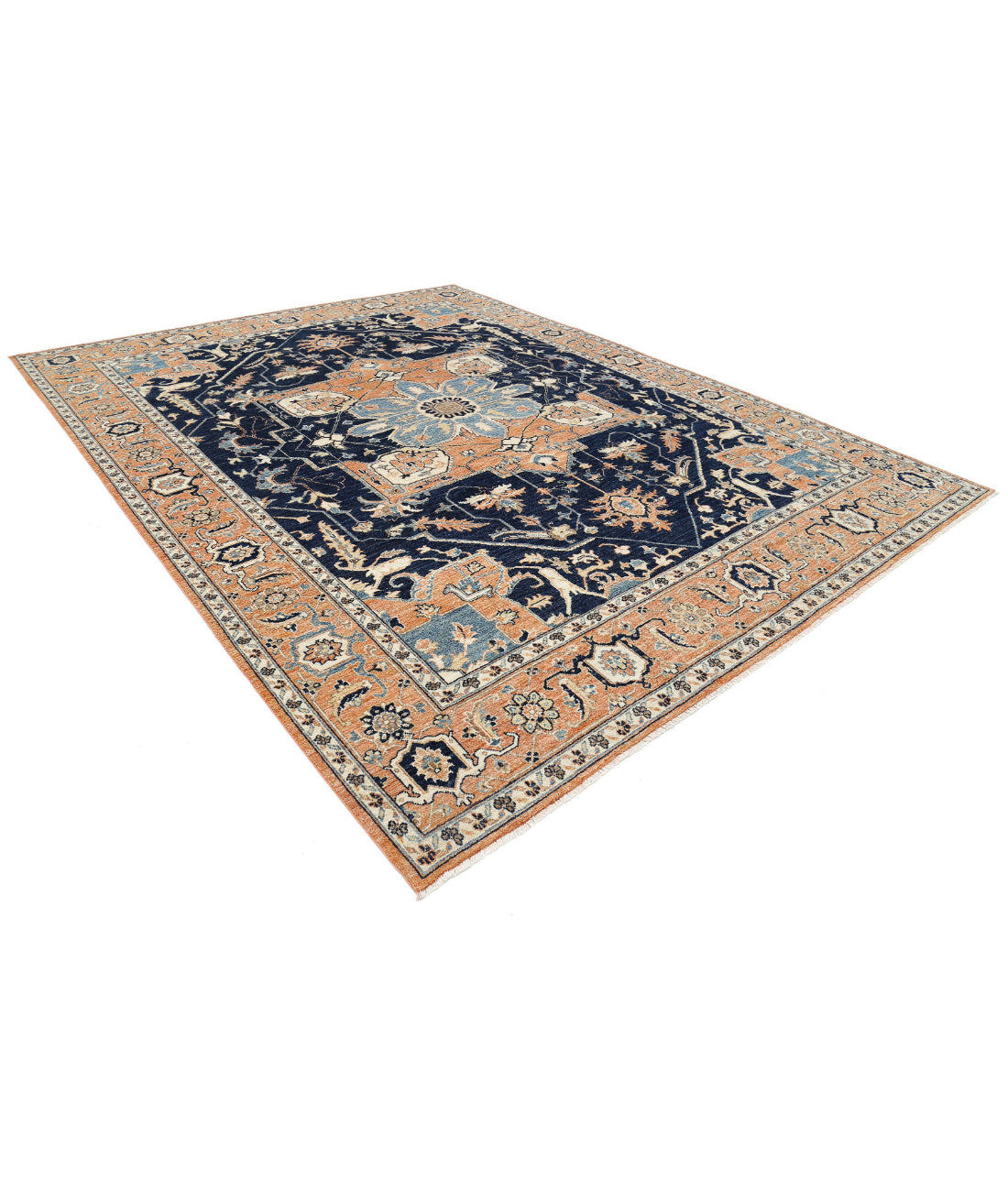 Heriz 10'1'' X 13'0'' Hand-Knotted Wool Rug 10'1'' x 13'0'' (303 X 390) / Blue / Rust