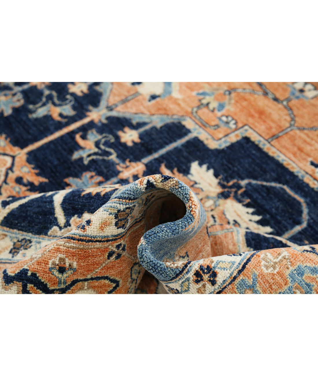 Heriz 10'1'' X 13'0'' Hand-Knotted Wool Rug 10'1'' x 13'0'' (303 X 390) / Blue / Rust
