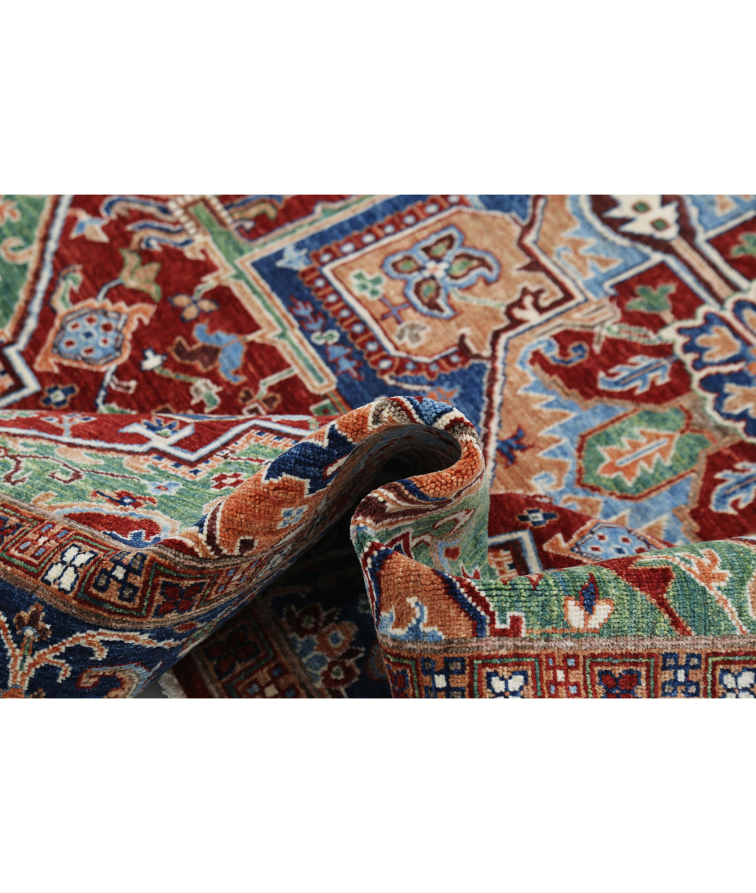Heriz 6'9'' X 9'8'' Hand-Knotted Wool Rug 6'9'' x 9'8'' (203 X 290) / Red / Blue