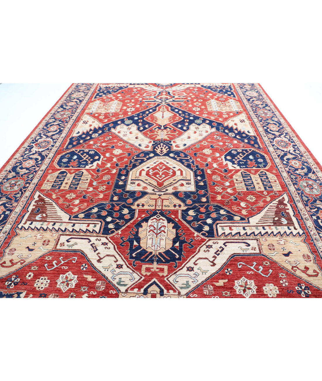 Heriz 10'0'' X 13'0'' Hand-Knotted Wool Rug 10'0'' x 13'0'' (300 X 390) / Red / Blue