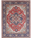 Heriz 9'0'' X 11'8'' Hand-Knotted Wool Rug 9'0'' x 11'8'' (270 X 350) / Red / Blue