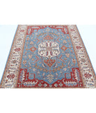 Heriz 5'2'' X 6'9'' Hand-Knotted Wool Rug 5'2'' x 6'9'' (155 X 203) / Blue / Ivory
