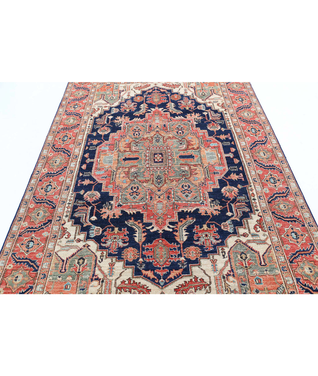 Heriz 5'11'' X 8'7'' Hand-Knotted Wool Rug 5'11'' x 8'7'' (178 X 258) / Blue / Red