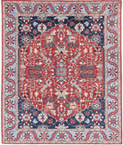 Heriz 8'0'' X 9'5'' Hand-Knotted Wool Rug 8'0'' x 9'5'' (240 X 283) / Red / Blue