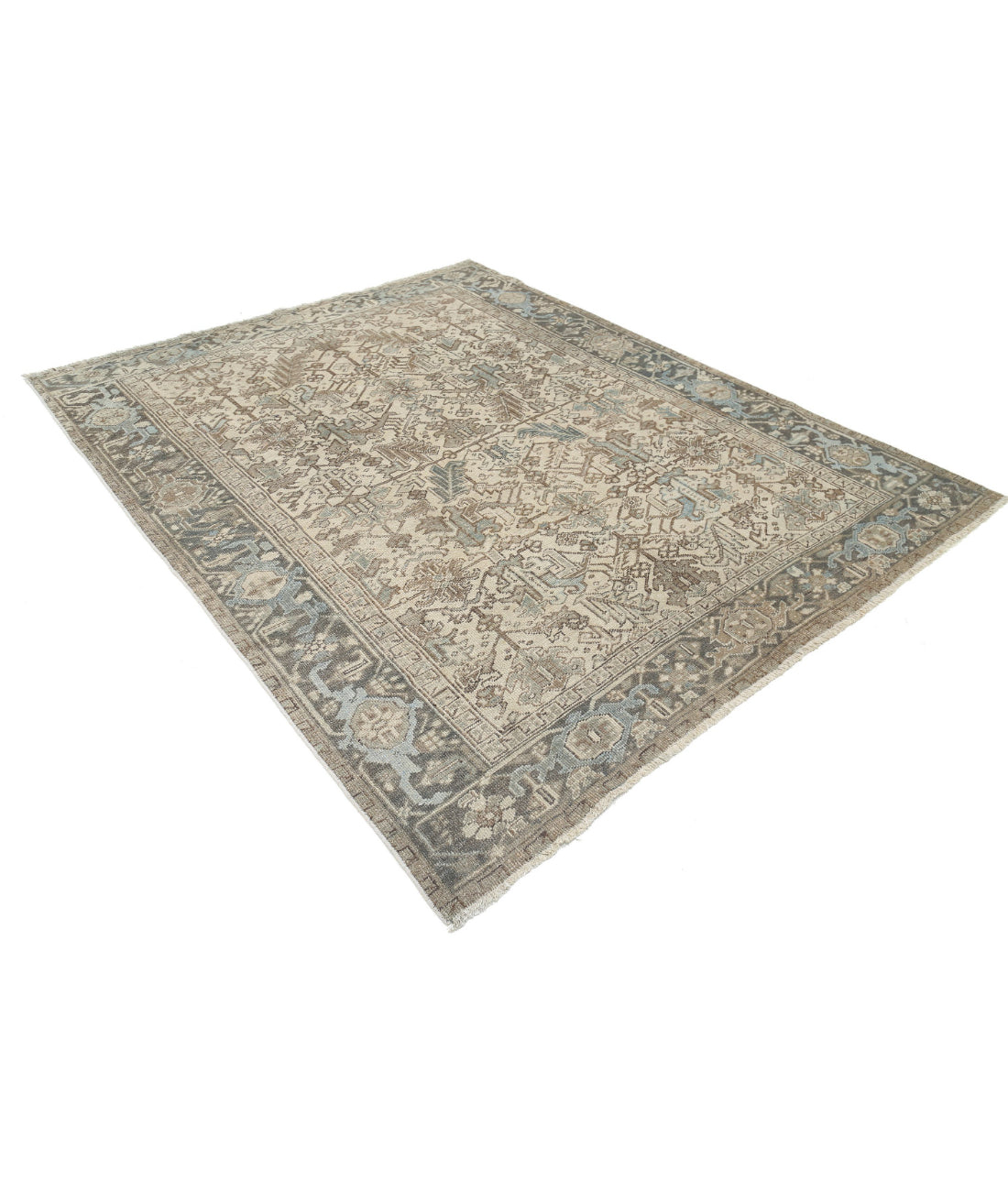 Heriz 6'10'' X 8'4'' Hand-Knotted Wool Rug 6'10'' x 8'4'' (205 X 250) / Ivory / Grey