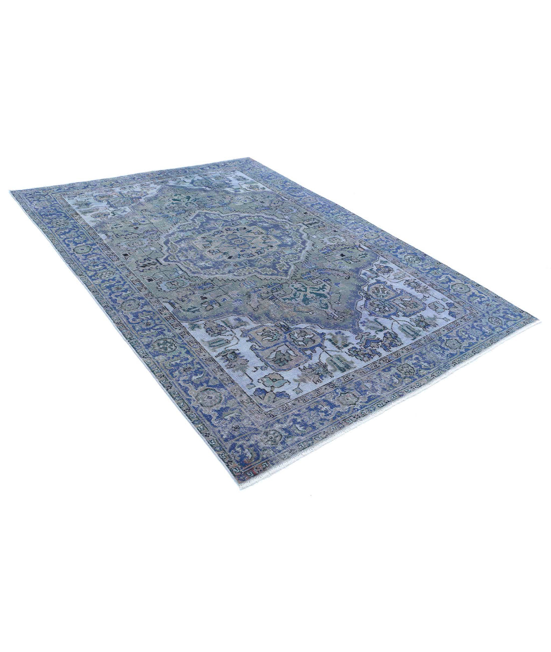 Heriz 6'1'' X 8'9'' Hand-Knotted Wool Rug 6'1'' x 8'9'' (183 X 263) / Blue / Blue