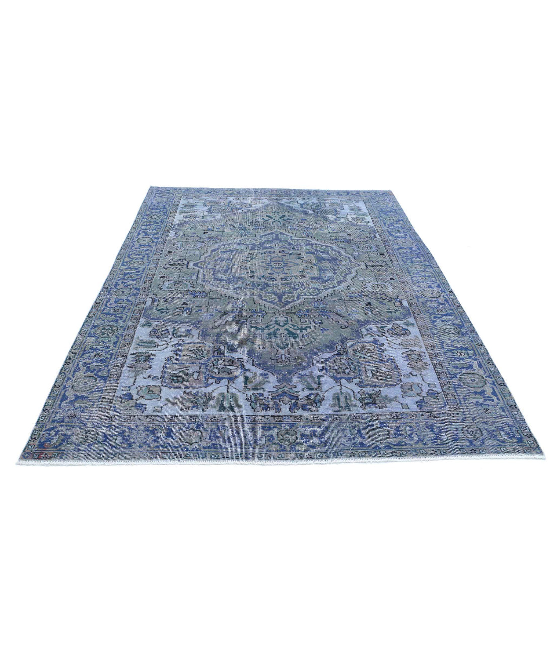 Heriz 6'1'' X 8'9'' Hand-Knotted Wool Rug 6'1'' x 8'9'' (183 X 263) / Blue / Blue