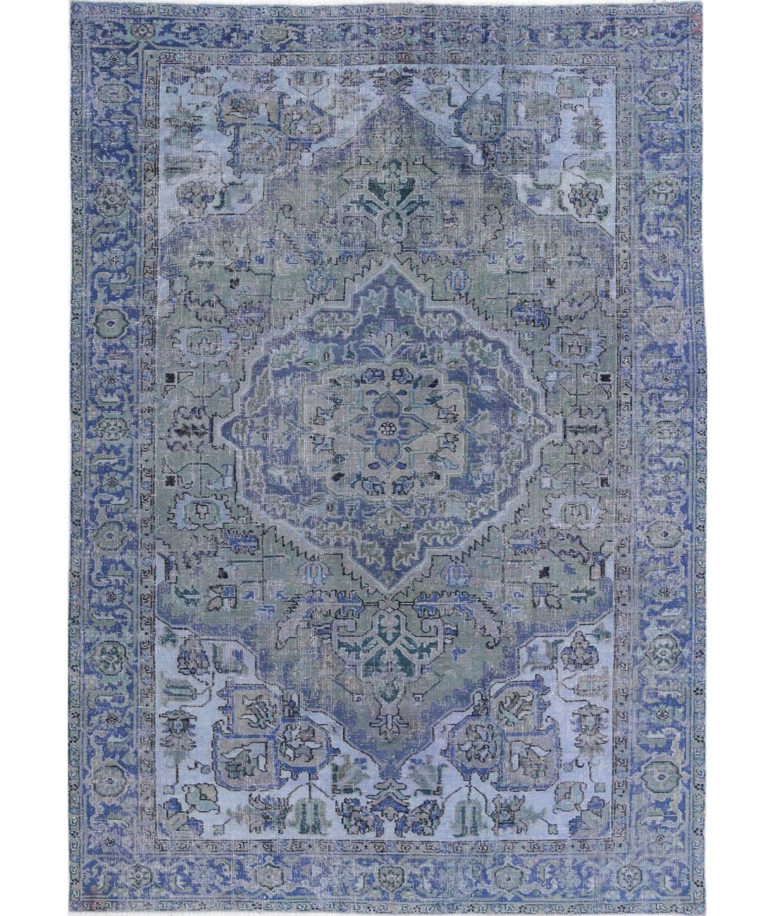 Heriz 6'1'' X 8'9'' Hand-Knotted Wool Rug 6'1'' x 8'9'' (183 X 263) / Blue / Blue