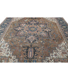 Heriz 10'6'' X 12'6'' Hand-Knotted Wool Rug 10'6'' x 12'6'' (315 X 375) / Tan / Blue