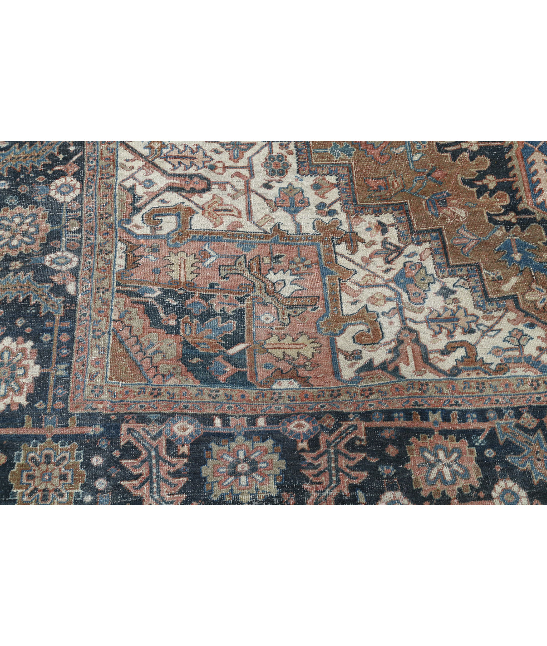 Heriz 10'6'' X 12'6'' Hand-Knotted Wool Rug 10'6'' x 12'6'' (315 X 375) / Tan / Blue