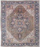 Heriz 10'6'' X 12'6'' Hand-Knotted Wool Rug 10'6'' x 12'6'' (315 X 375) / Tan / Blue