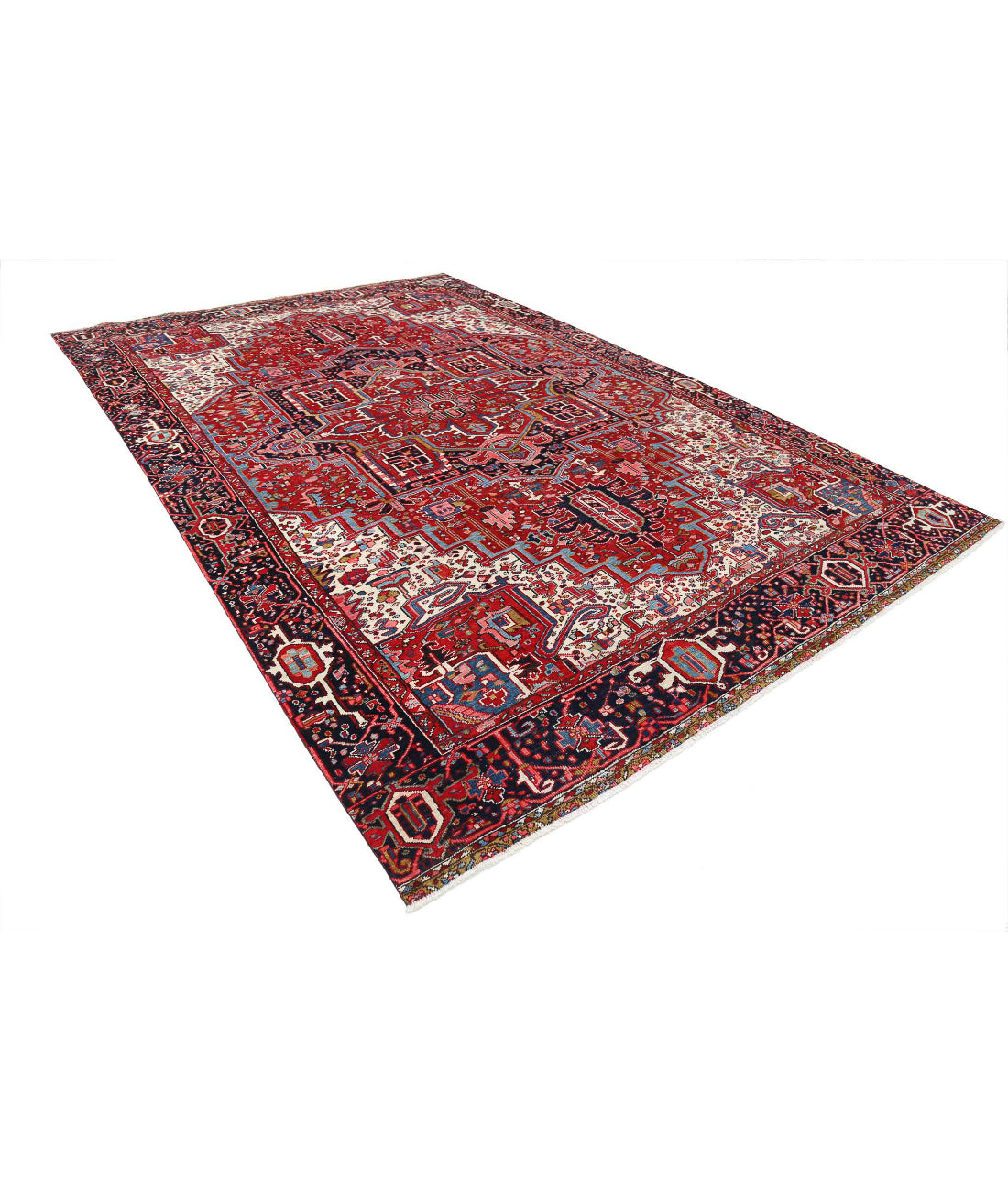 Heriz 8'9'' X 13'3'' Hand-Knotted Wool Rug 8'9'' x 13'3'' (263 X 398) / Red / Blue